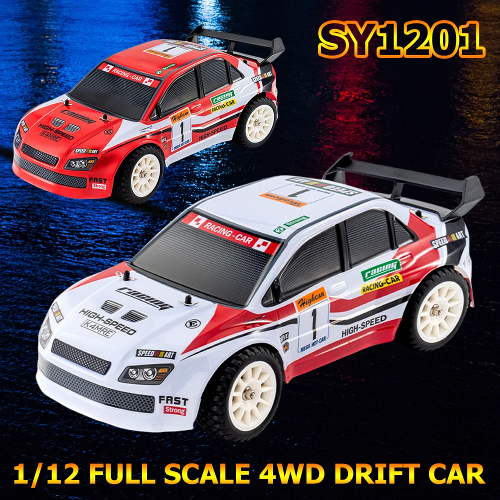 

1/12 RC Car SY1201 2.4G 4WD with Gyroscope 390 Motor ESP with LED Light 32km/H High Speed Drift Car RTR Suits Adult Kid Toy Gift