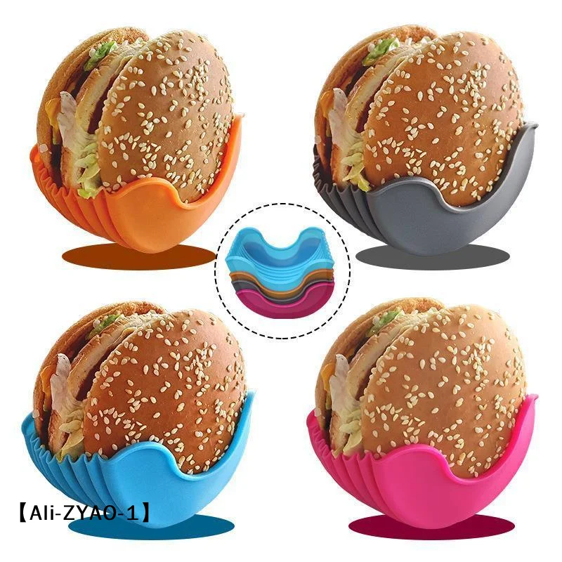 【O】Reusable Burger Rack Useful Gadgets Silicone Frame Burger Tool Holder Shelf Storage Kitchen Organizer Tools Dining Bar Home