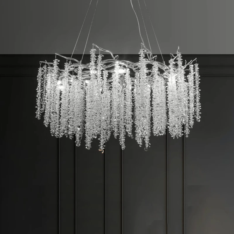 Imagem -05 - Crystal Chandelier For Living Room Luz de Teto Iluminação Interior Home Deco Pendant Lamp Fixture Moderno Luxo Sala de Jantar Quarto