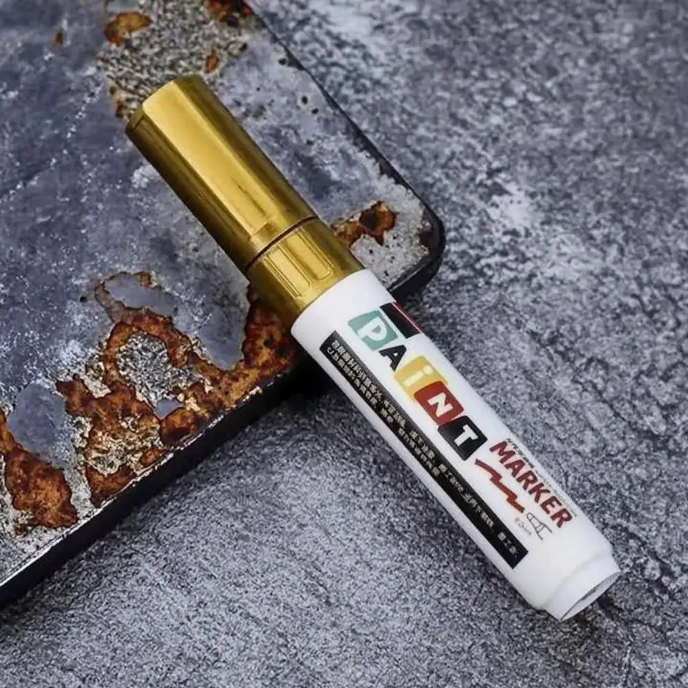 Tire Marker Pens 12 Colors Oil-based Paint Markers Dual Tip Acrylic Permanent Pens Waterproof Quick-dry Touch-up for Metal