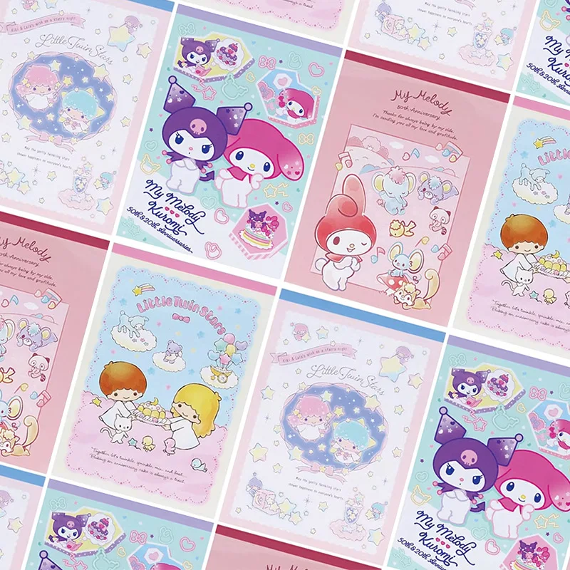 

Kawaii Sanrio Sanrio Thick Sticker Cute Book Color Page Tearable Message Student Office Memo Handbook Memo Book Holiday Gift