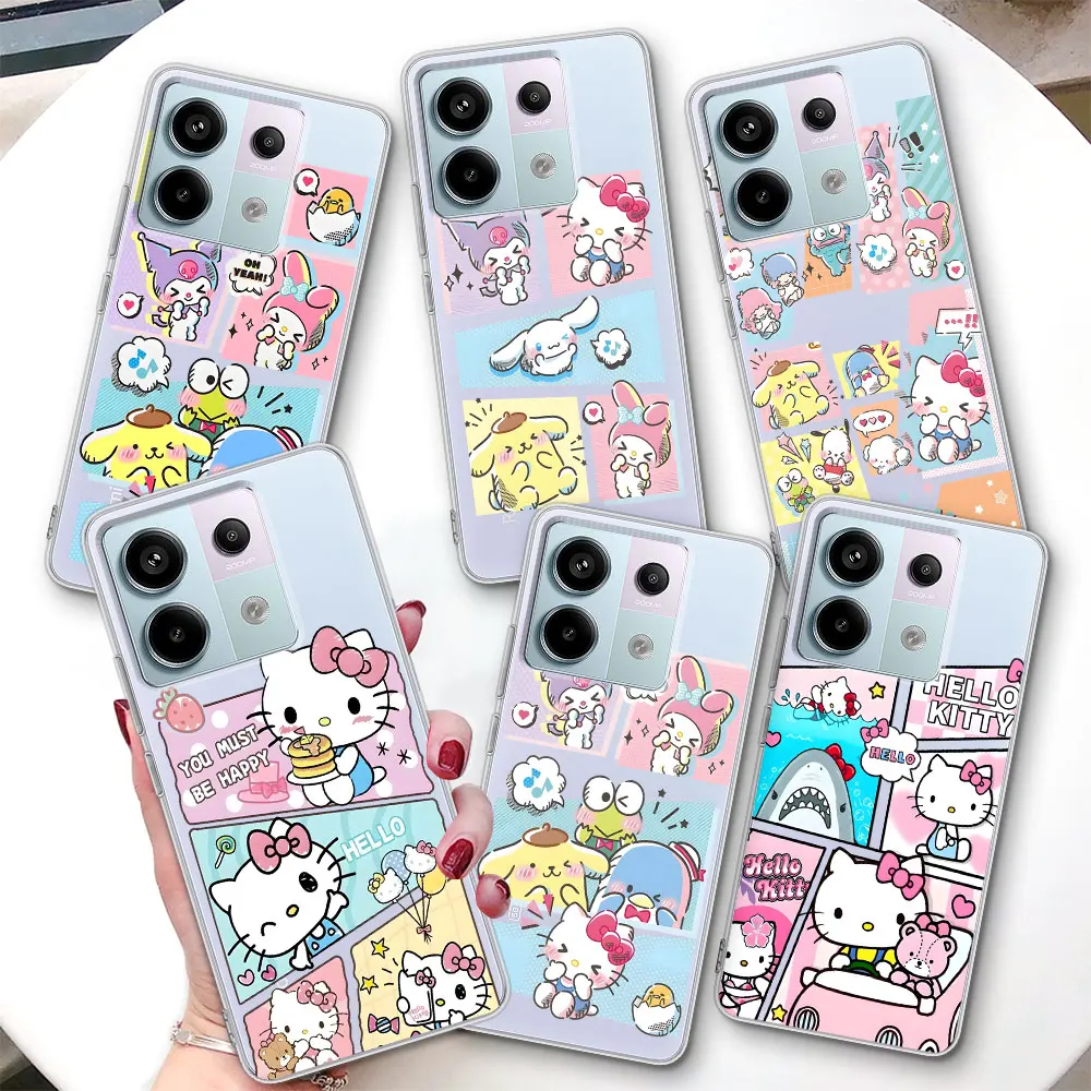 

Милый чехол Kuromi Hello Kitty для Xiaomi Redmi 15 13 9C 9A 9i A5 9 13C 10 Prime Plus A3 10C 12 12C 10X 9T K40s, чехол из ТПУ для телефона