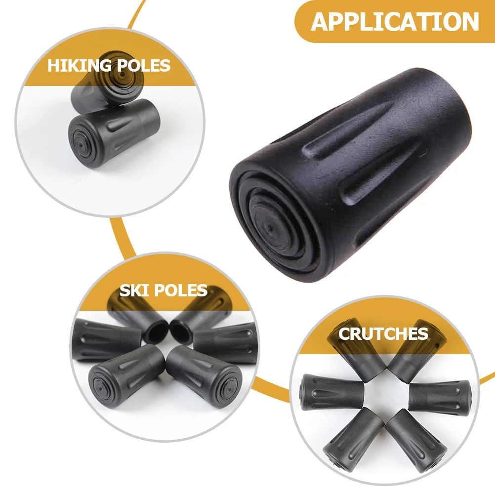 

10pcs Rubber Crutch Tips Anti-Slip Foot Pads For Trekking Poles Walking Sticks Climbing Canes Pole Tip Protectors