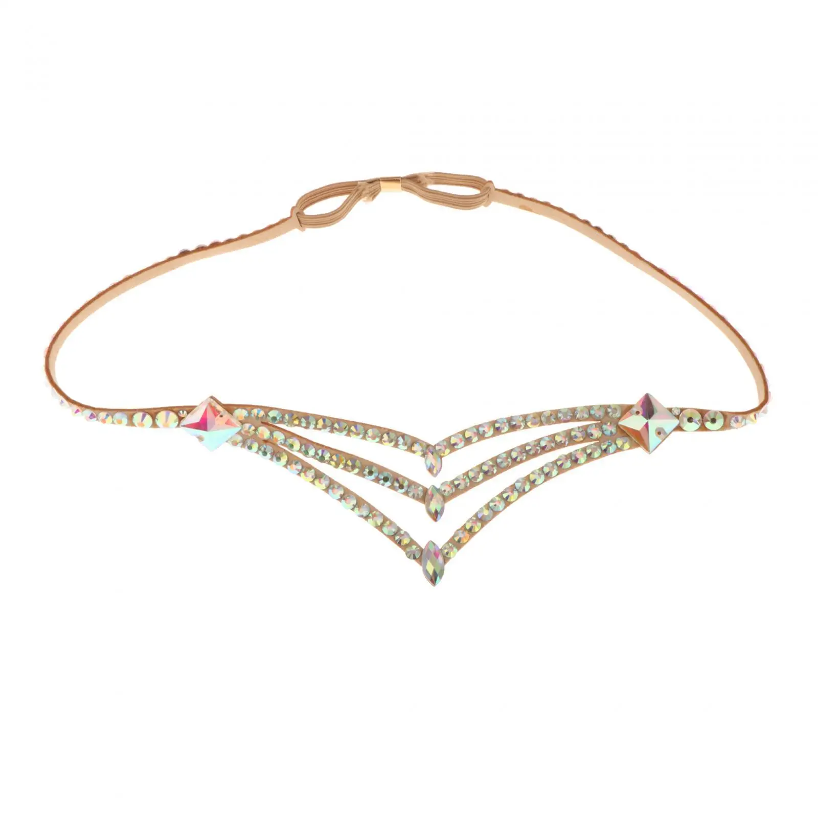 Tocados de danza del vientre, tocado frontal con diamantes de imitación para festivales, mujeres y niñas