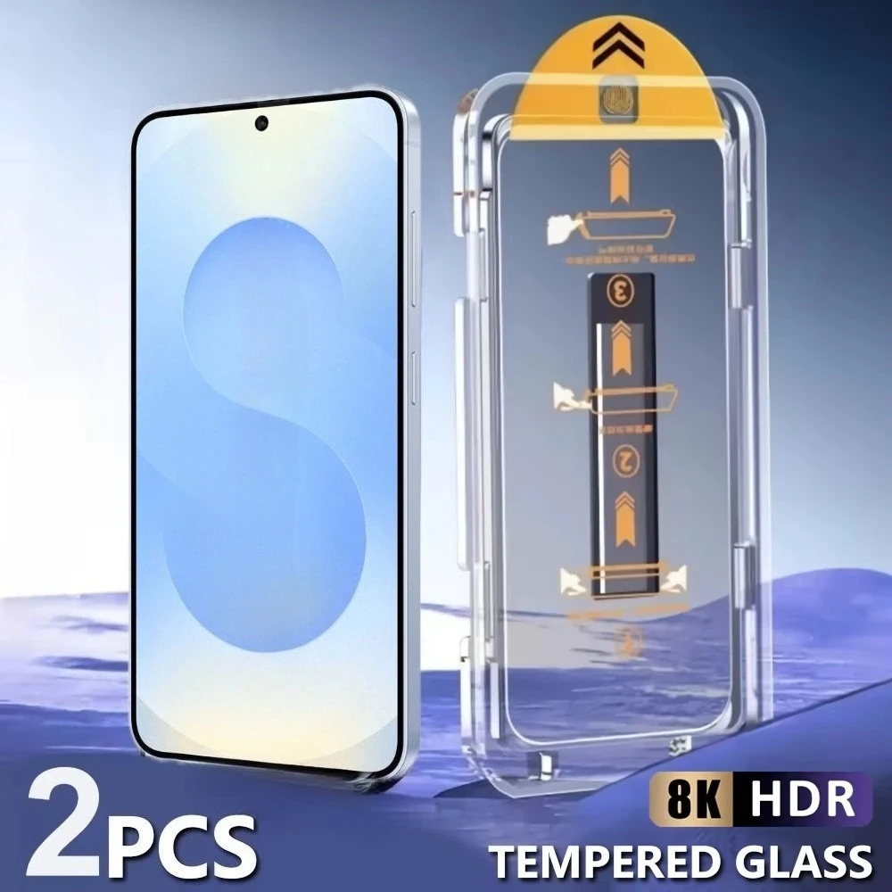 2Pcs HD Tempered Glass For Samsung Galaxy S25 S24 S23 Ultra S22 S21 Plus S25 Edge Screen Protector Bubble-Free Installation