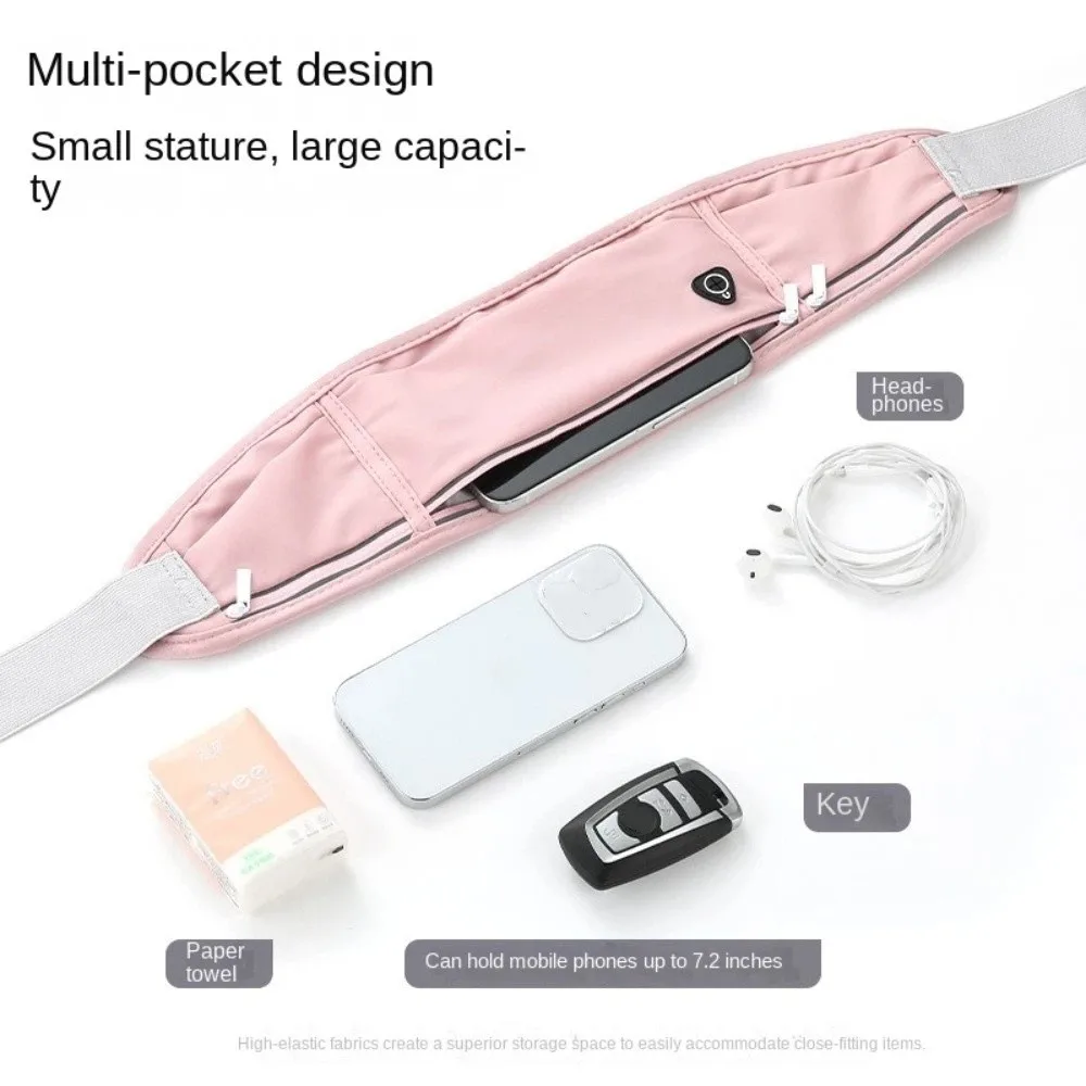 

Fashion Waterproof Running Waist Bag Breathable Invisible Sports Belt Bag Reflective Strip Adjustable Waist Pack Gym Cycling