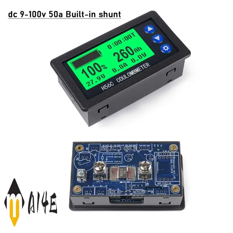 

Battery Monitor Hall Coulomb Meter DC 8-100V Lifepo4 Lead-Acid Li- Lithium Capacity Power Display