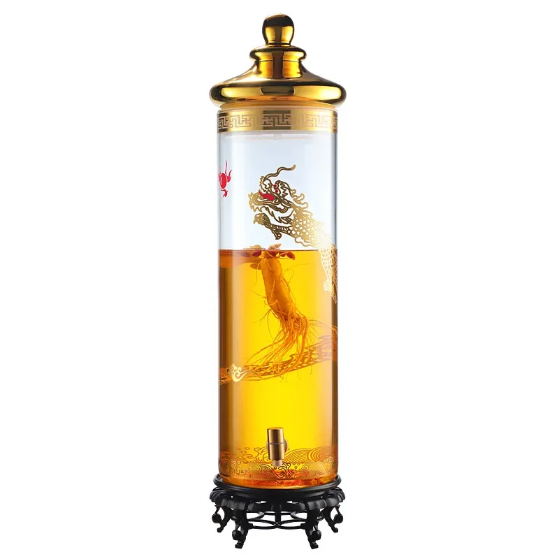 sparkling wine glass bottle, household high-grade ginseng medicinal wine sparkling wine jar, large capacity