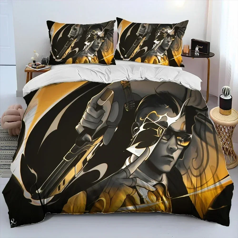 3D VALORANT Game Gamer Cartoon Comforter Bedding Set,Duvet Cover Bed Set Quilt Cover Pillowcase,king Queen Size Bedding Set Kids