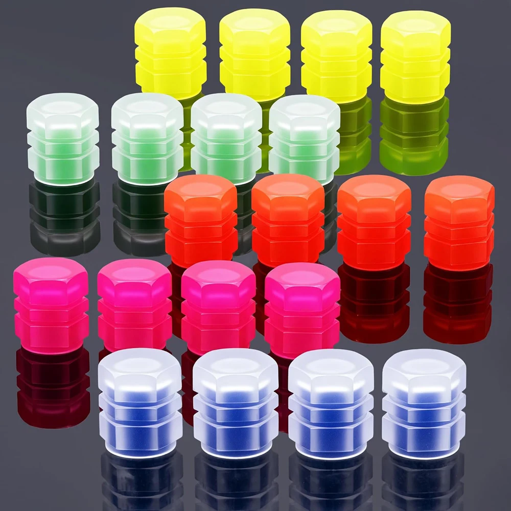 

8PCS Fluorescent Tire Valve Stem Caps, Luminous Car Tire Air Cap, Corrosion Resistant Leak-Proof Wheel Valve Cover