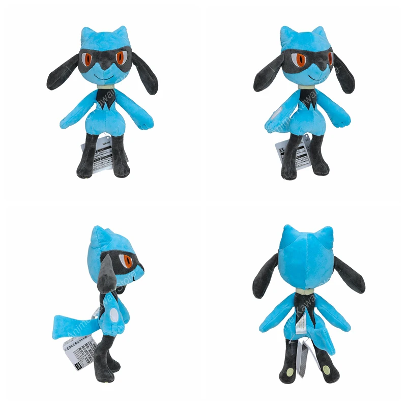 Mega Lucario Pokemon Plush Stuffed Toys Kawaii Riolu Shiny Lucario Halloween Quality Animal Peluche Doll Children Kids Gifts