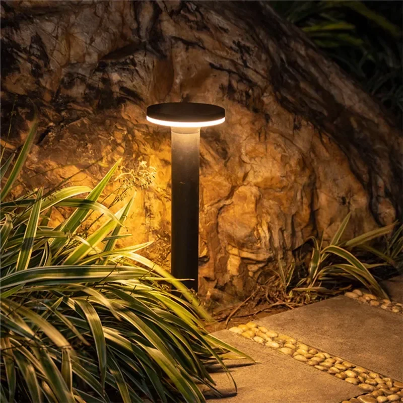 GISELLE Contemporary Outdoor Solar Lawn Lamp LED Waterproof Villa Garden Courtyard District Residential Quarters Lawn Lamp