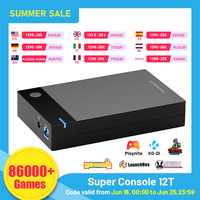 Super Console 12T Gaming HDD with Hyperspin Launchbox Retrobat Playnite TeknoParrot for PS3 PS2 PSP WII WIIU with 86000+ Games