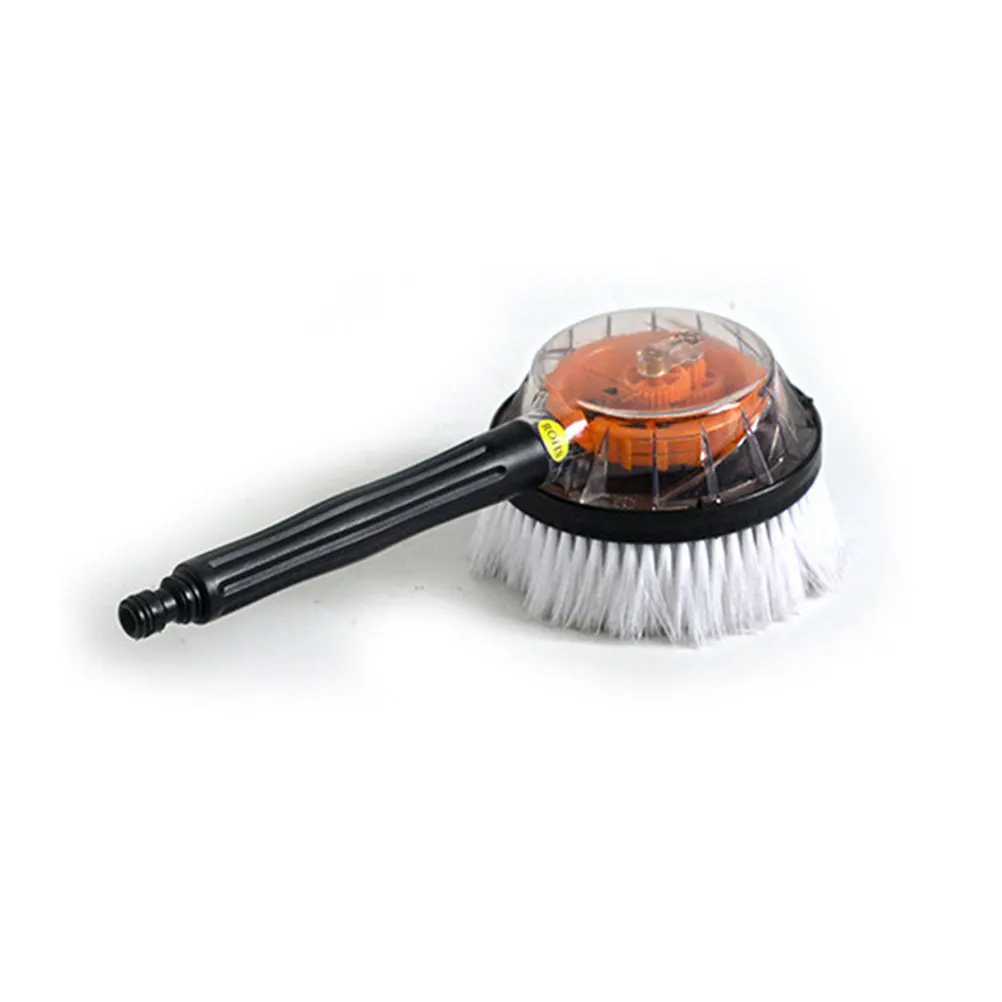 Water Powered Automatic Rotating Car Wash Brush ABS Plastic Soft Bristles Car Cleaning Brush Compatible with Hose Quick