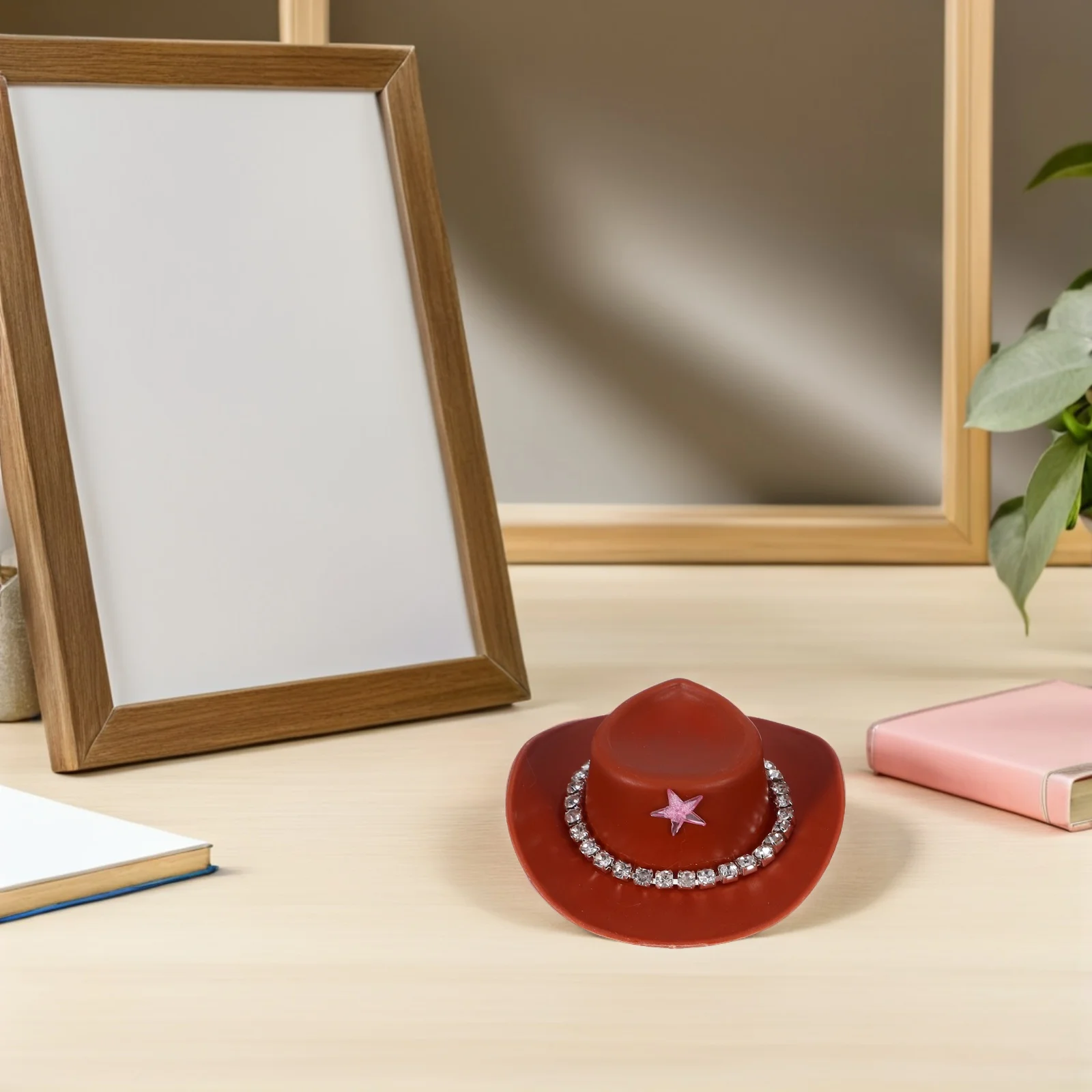 10 stuks decoratie cowboyhoeden mini westerse stijl strass ketting verfraaid lichtgewicht plastic hoeden voor ambachten feest cupcake