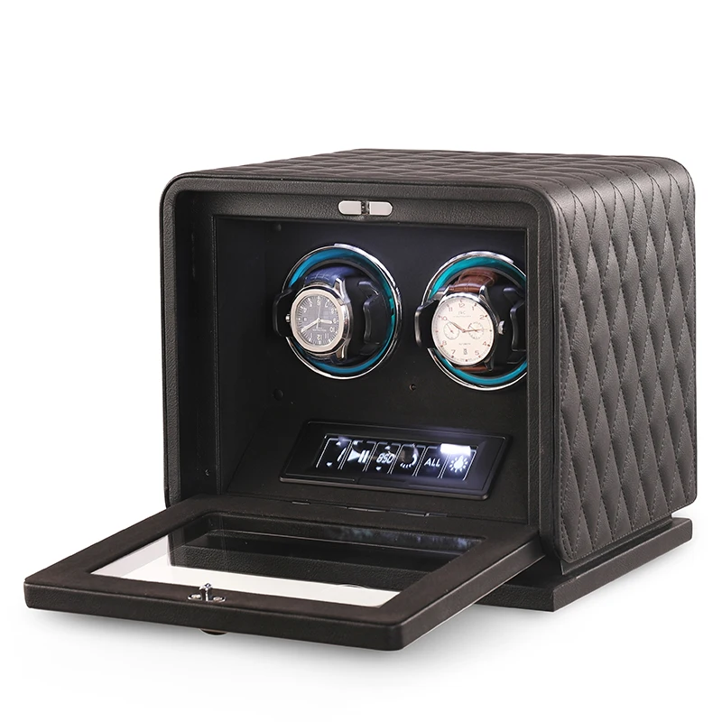 Eduin Double Modern Watch Winder Box Storage Touch Control Protective for 2 Watches
