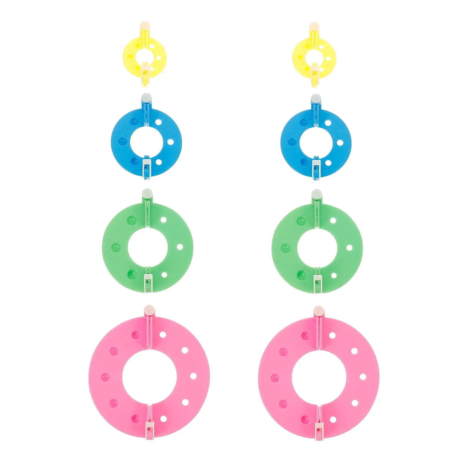 8pcs Pom Pom Maker Set 4 Sizes DIY Craft Tool ABS POM Resin Random Color Easy Use Yarn String Scissors Projects