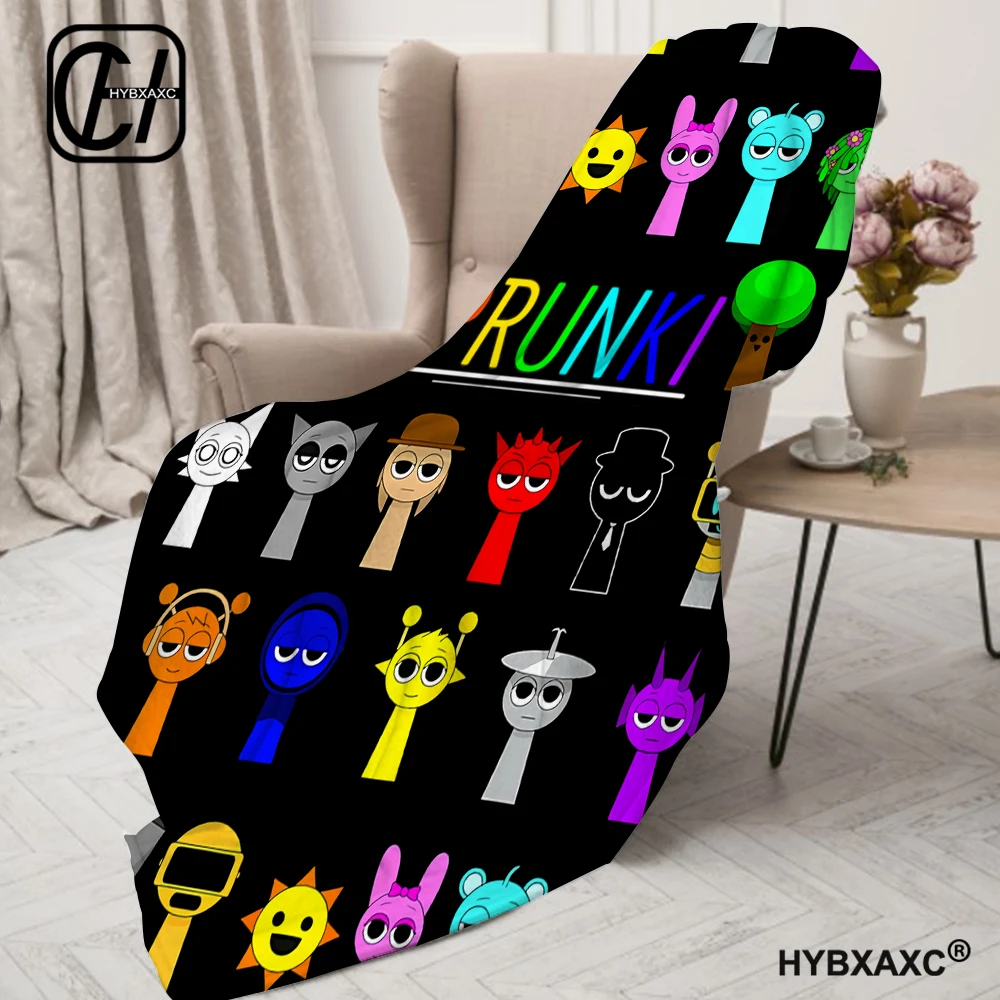 Sprunki Incredibox Coperte Coral Fleece Peluche Gioco di condizionamento estivo Coperte leggere per letto Biancheria da letto per auto