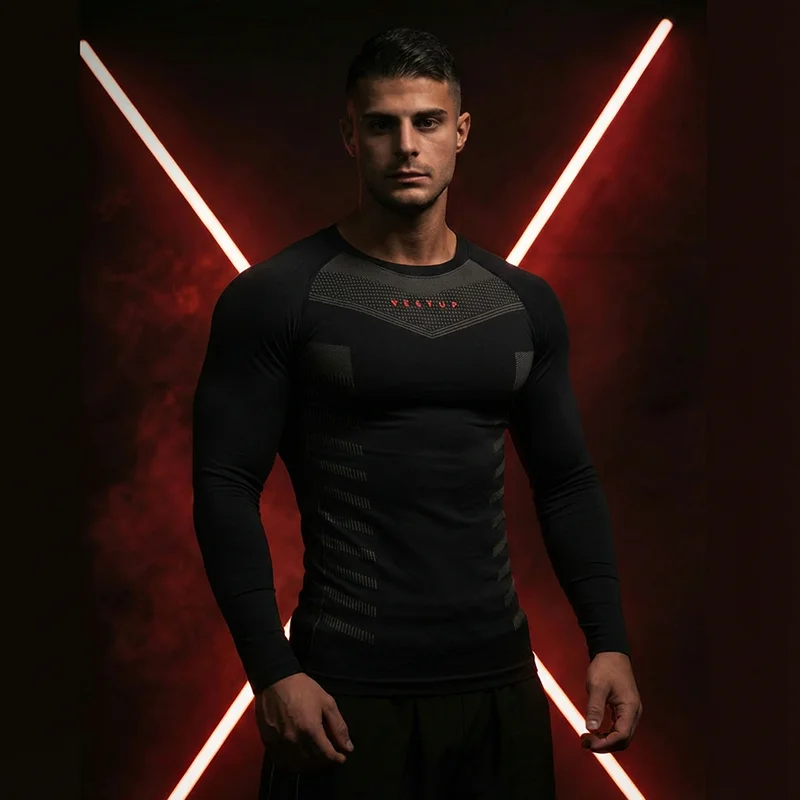 

2026 New Men Upper Wear Workout Shirt Slim Fit Sports Base Layer Top T-Shirt High-Elasticity Breathable Gym Training Long Sleeve