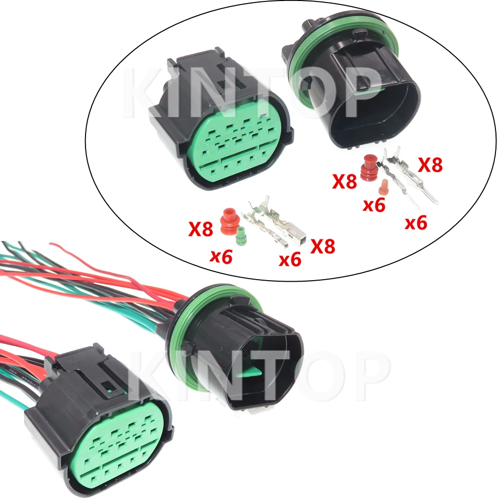 1 Set 14 Pins Car LampLight Connector For Hyundai KIA GL301-14021 GL291-14021 Auto Headlight Waterproof Wire Socket AC Assembly