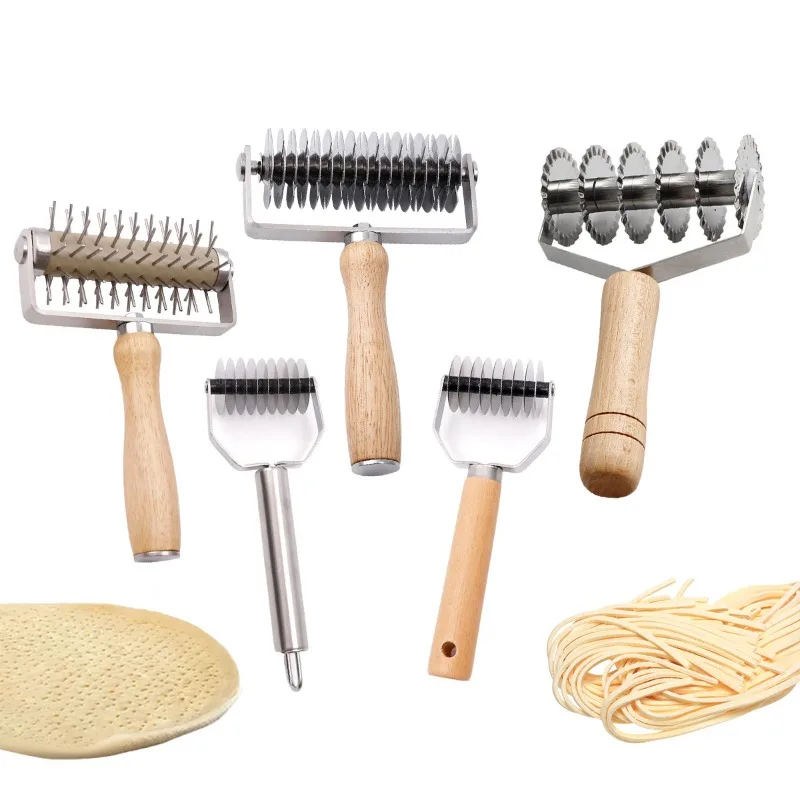 

Manual wooden handle stainless steel noodle cutter noodle press
