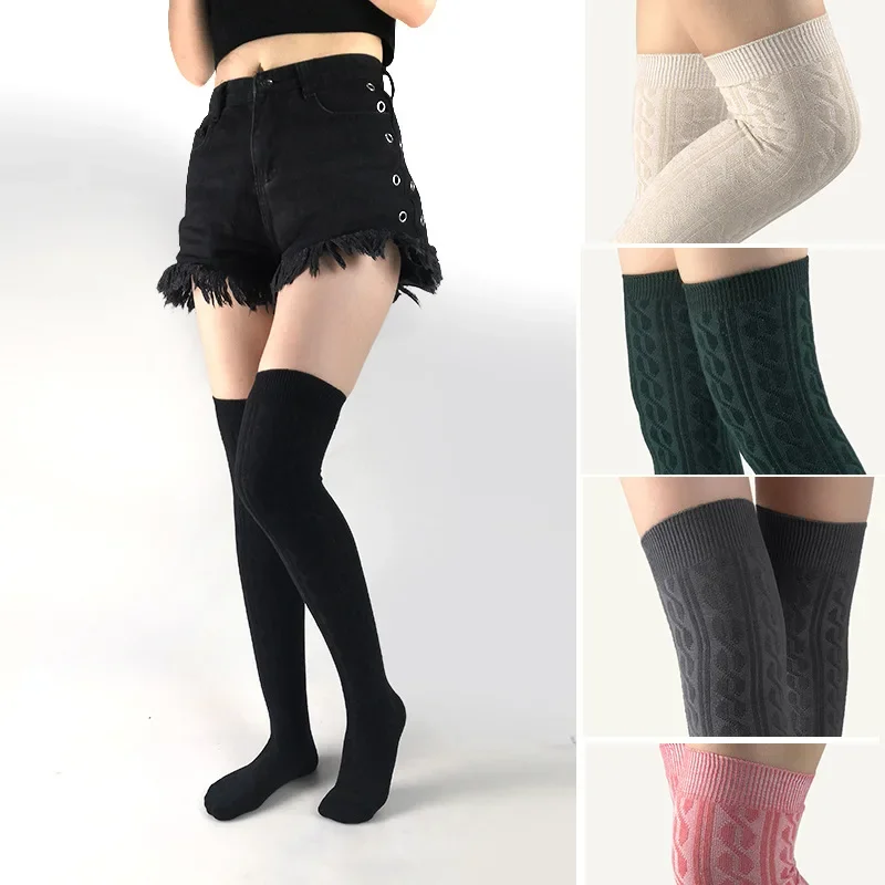 

Новое поступление, женские гольфы для взрослых, вязаные носки в консервативном стиле, туфли на большую ногу, чулочно-носочные изделия с высокой трубкой на осень/зиму