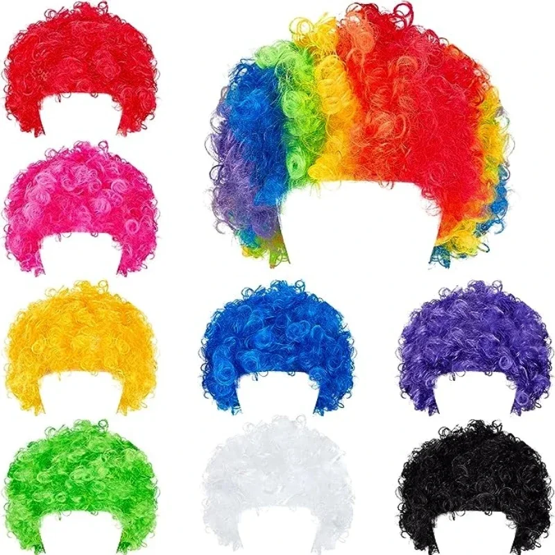 Round Curly Wig Clown Headdress Carnival Cosplay Kids Adult Exploding Hat Children's Day Party Accessories Party Hat Decoration