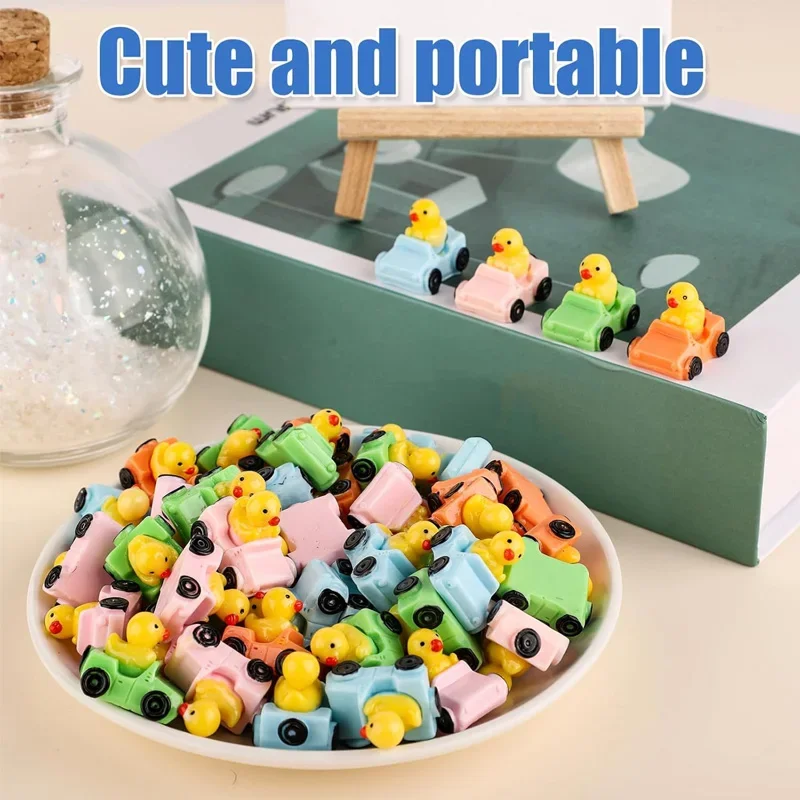 10/20/50 قطعة البط الراتنج الصغير في تماثيل السيارات ، المنمنمات الحيوانات الجنية اللطيفة ، المشهد الصغير لتقوم بها بنفسك لوازم الديكور المنزلي الحرفية #3