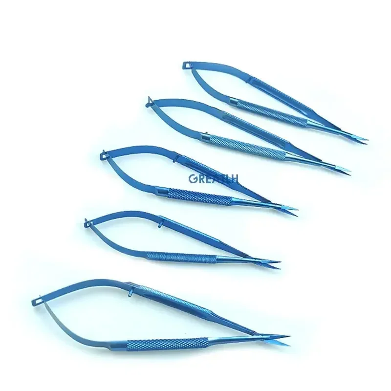 12cm-18cm Titanium Castroviejo Corneal Scissors Straight/Curved Capsule Membrane Scissors Ophthalmic Instruments 1pcs