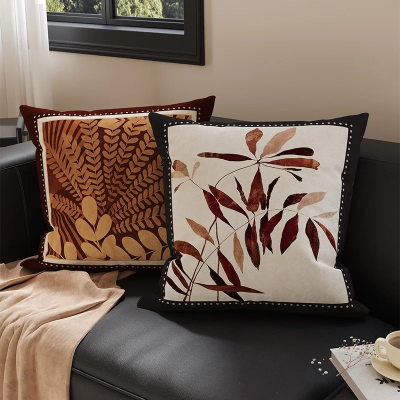 

Retro Luxury Pillow Sofa Living Room High-End Feelings Middle-Aged Style Bed Headrest Backrest Pillow Case with Core Removabl...