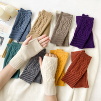 Fashion Long Fingerless Gloves for Women Girls Gothic Winter Arm Warmer Knitting Hand Sleeve Soft Heated Gloves Christmas Gift