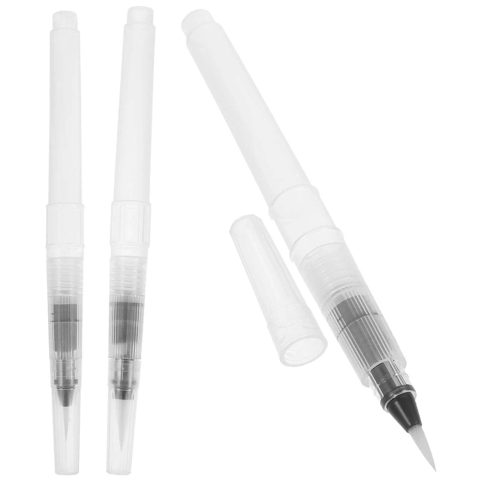 

3 Pcs Watercolor Brush Pens Refillable Drawing Medium and Small Reusable Painting White