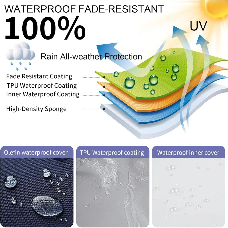 وسائد صالة Olefin الخارجية مع وسادة 72 بوصة × 21 بوصة × 5 بوصة مقاومة للماء ومقاومة للبهتان وأثاث الفناء كرسي صالة P