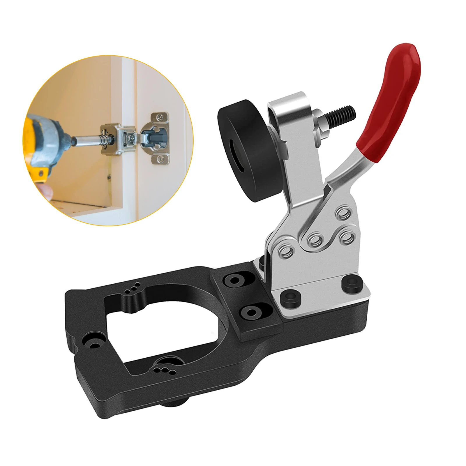 Trapano a maschera con cerniera per armadietto da 35mm con blocco di precisione localizzatore di guida per trapano a bandiera per tasselli per la lavorazione del legno