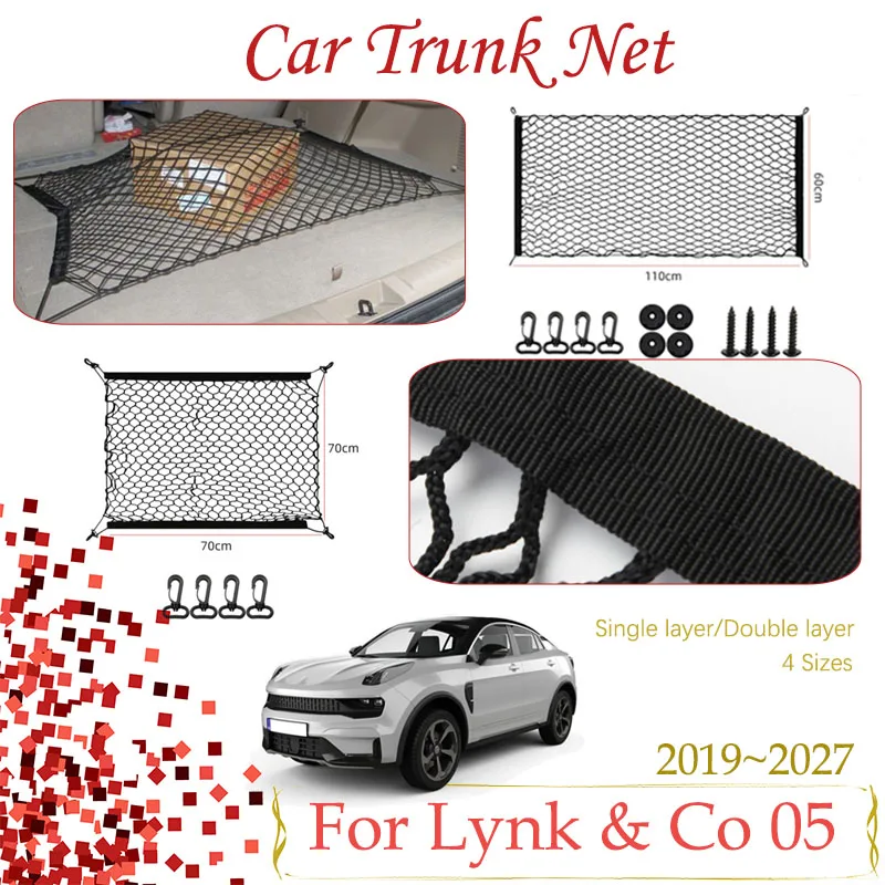 

Car Trunk Storage Nets For Lynk & Co 05 2023 2024 2025 2026 2027 Nylon Elastic Cargo Storage Boot Bags Interior Anto Accessories