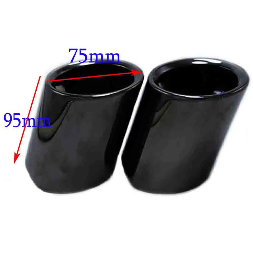 2Pcs Car Exhaust Muffler Tip Black Stainless Steel Pipe For BMW 5 Series 520i 523i 525i F10 F11 F07 E12 E28 E34 E39 E60 E61