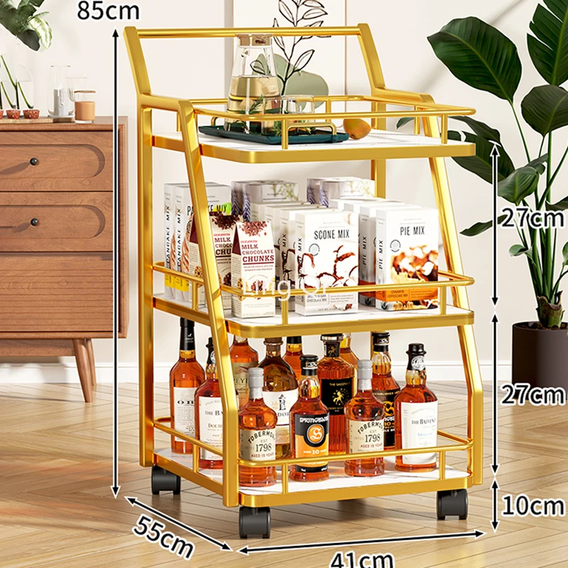 Modern European Simple Trolleys Mobile Extendable Tea Serving Salon Cart Waterproof Wheel Servierwagen Dinning Set Furniture