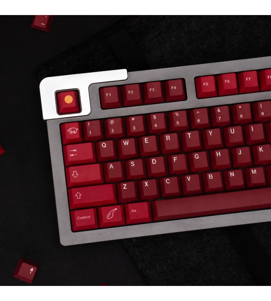 Ham keycaps red original factory height full set PBT sublimation mechanical keyboard caps 68/104