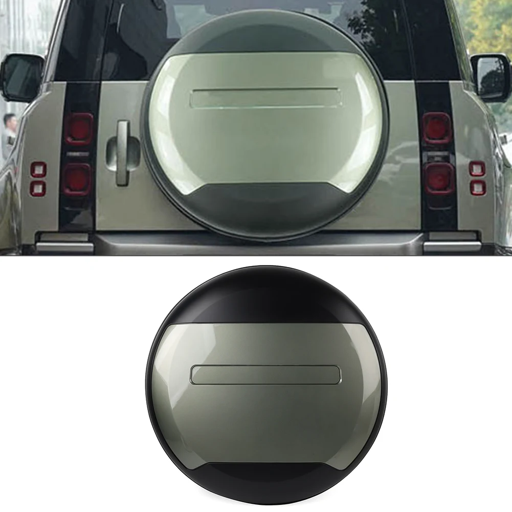 VPLEW0143 Rear Spare Tire Wheel Cover Cap 1pc For Land Rover Defender 2020-2023 2024 ABS Green + Matte Black