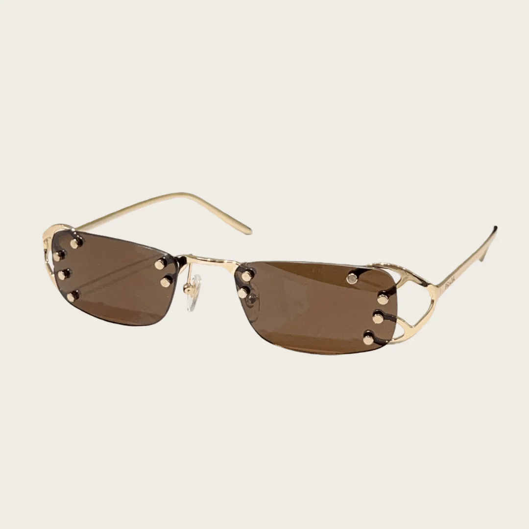 Luxury Rimless Metal Sunglasses Polarized Lenses Sleek Alloy Frame UV Protection Classic Elegant Eyewear for Women Any Occas