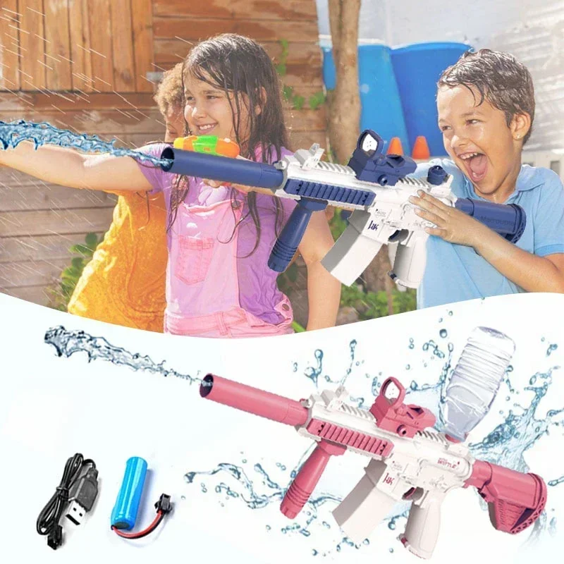 Electric Water Gun Toys Bursts Children's High-pressure Strong Charging Energy Water Automatic Water Spray Children's Toy Guns