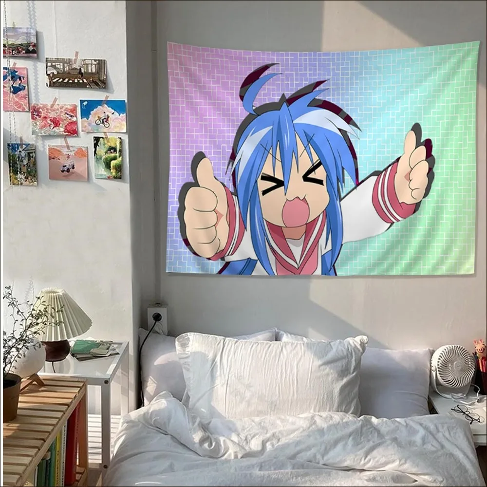 Anime Lucky Star Tapestry Chart Tapestry for Living Room Home Dorm Decor Art Home Decor