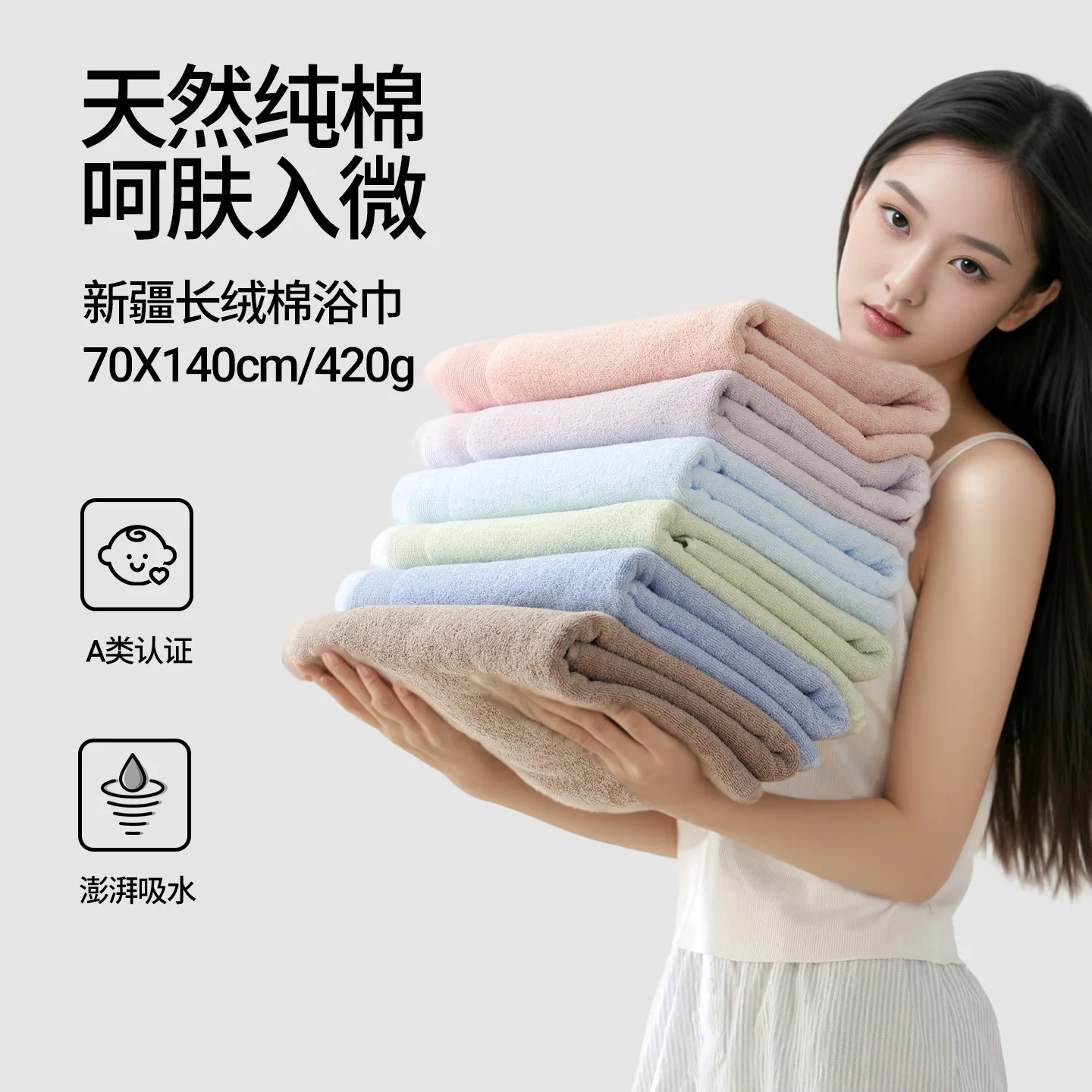 A-Grade Thickened & Oversized Cotton Face Towel for Home Use – Highly Absorbent, Low-Linting, Antibacterial Facial Towel