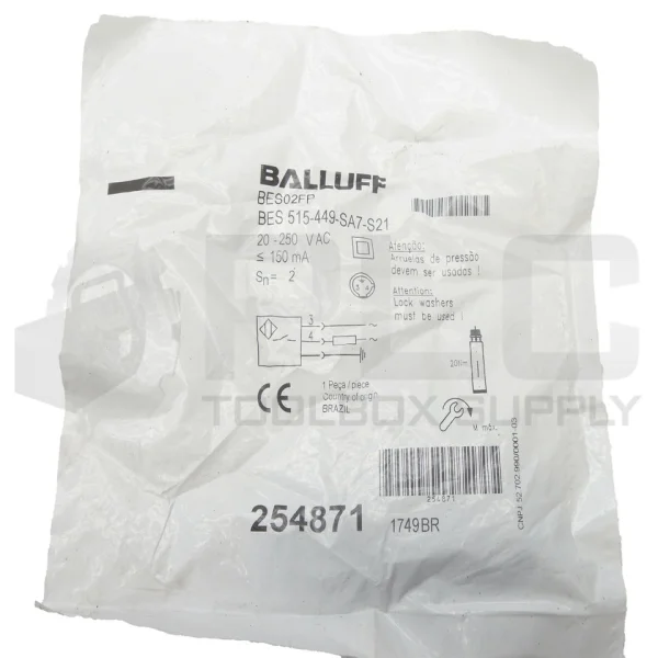 

Sealed Bes 515-449-sa7-s21 Proximity Sensor 254871 Bes02fp Brand New Original Spot Plc