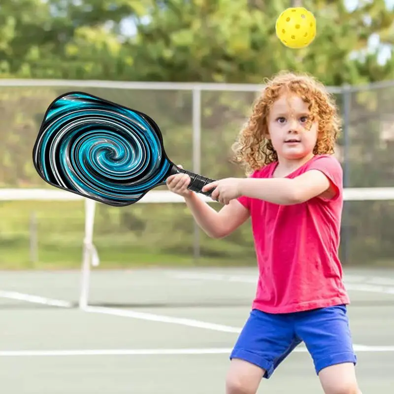 Juego de paletas de pelota, 2 raquetas con 4 bolas, paletas de fibra de carbono con bolsa de transporte para hombres, mujeres, niños y adultos, agarre cómodo