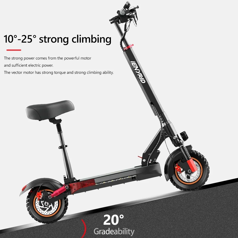 Electric Foldable Scooter,10 Inch Off-road Tires, 600W Motor-driven,10Ah 48V Battery Life,aluminum Alloy Load Bearing 150kg