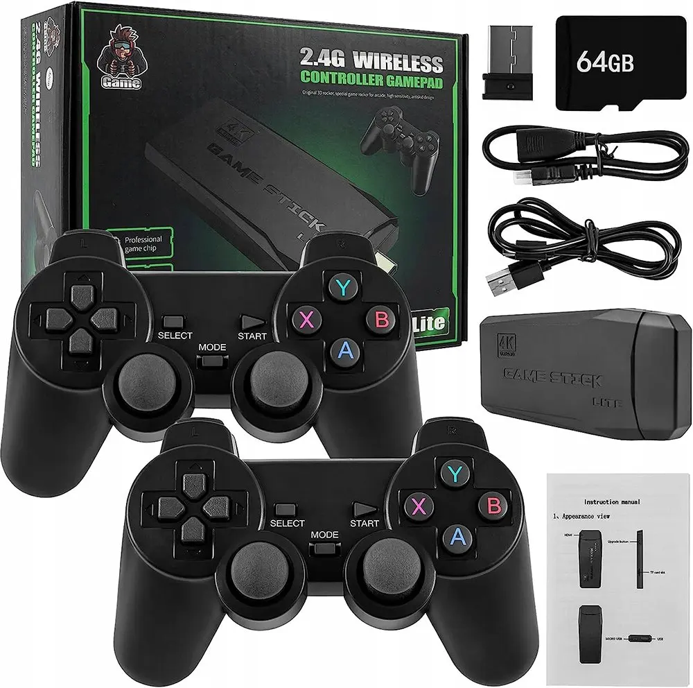 Console de jeu rétro HDMI M8, 1 ensemble de manettes sans fil 2.4G, carte TF 64G intégrée, plus de 20000 jeux vidéo classiques, machine de jeu portable HD TV, lecteur de jeux portable pour la maison, les fêtes et les voyages