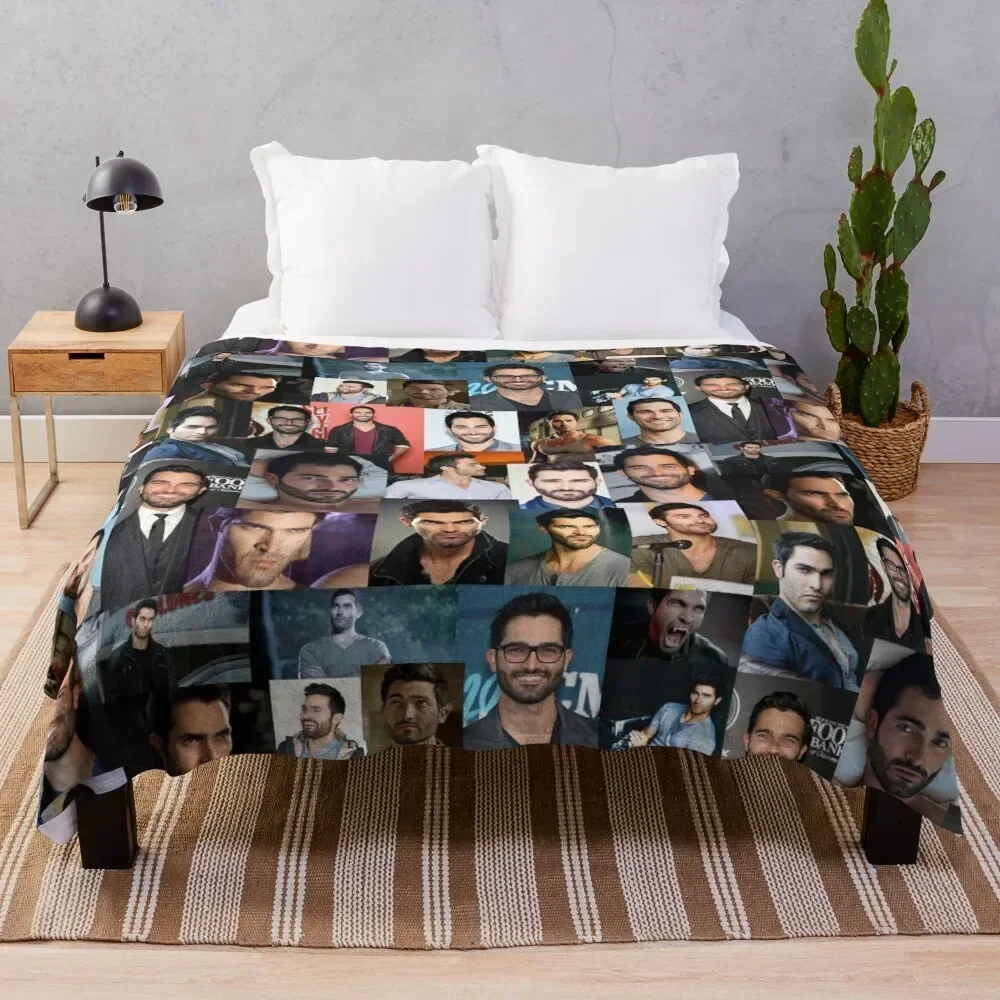 Tyler Hoechlin collage Throw Blanket Soft Warm Blanket Gift for Grandparents