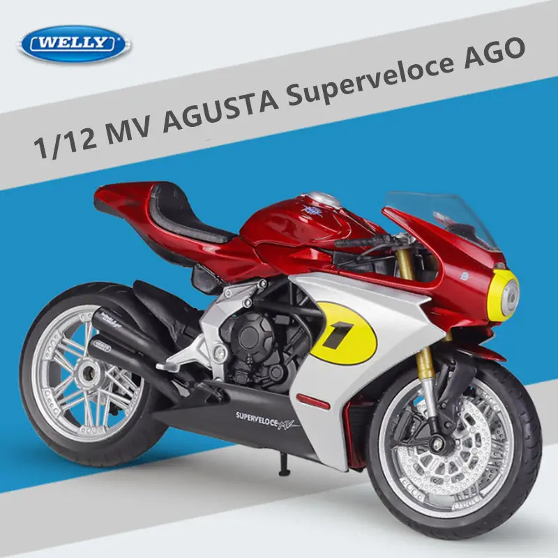 WELLY 1:12 MV Agusta Superveloce Ago Legierung Racing Motorrad Modell Diecast Metall Straße Motorrad Modell Simulation Kinder Spielzeug Gif