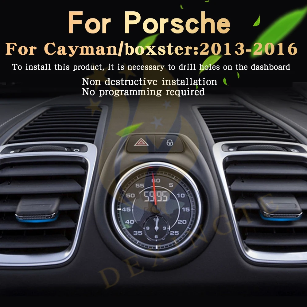 Stopwatch Dashboard Clock and Compass Panel car interior accessories for Porsche Cayman Boxster 981models from 2013 to 2016